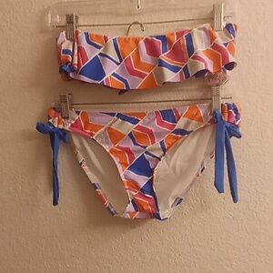 NEW GIANNI BINI Summer PartyTop Size SM  Bottom Size M Royal Multi Colors B13